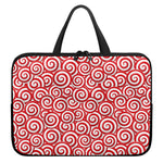 Red Lollipop Candy Pattern Print Laptop Sleeve With Handle