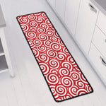 Red Lollipop Candy Pattern Print Long Kitchen Mat