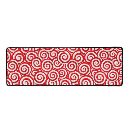 Red Lollipop Candy Pattern Print Long Kitchen Mat