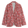 Red Lollipop Candy Pattern Print Men's Blazer