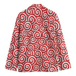 Red Lollipop Candy Pattern Print Men's Blazer