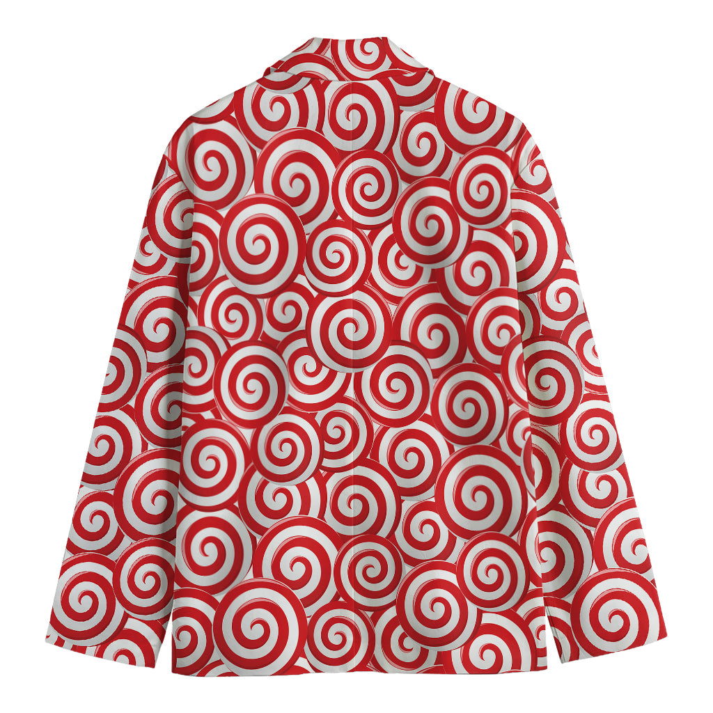 Red Lollipop Candy Pattern Print Men's Cotton Blazer