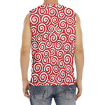 Red Lollipop Candy Pattern Print Men's Fitness Tank Top