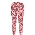 Red Lollipop Candy Pattern Print Men's Leggings