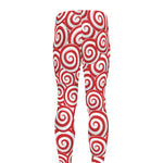 Red Lollipop Candy Pattern Print Men's leggings