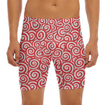 Red Lollipop Candy Pattern Print Men's Long Boxer Briefs
