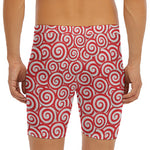 Red Lollipop Candy Pattern Print Men's Long Boxer Briefs