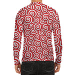 Red Lollipop Candy Pattern Print Men's Long Sleeve Rash Guard
