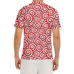 Red Lollipop Candy Pattern Print Men's Short Sleeve Rash Guard