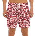 Red Lollipop Candy Pattern Print Men's Split Running Shorts