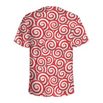 Red Lollipop Candy Pattern Print Men's Sports T-Shirt