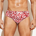 Red Lollipop Candy Pattern Print Men's Swim Briefs