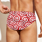 Red Lollipop Candy Pattern Print Men's Swim Briefs