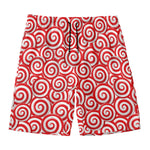 Red Lollipop Candy Pattern Print Men's Swim Trunks