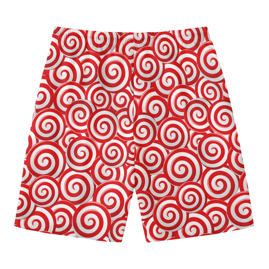 Red Lollipop Candy Pattern Print Men's Swim Trunks