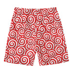 Red Lollipop Candy Pattern Print Men's Swim Trunks