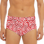 Red Lollipop Candy Pattern Print Men's Triangle Swim Briefs