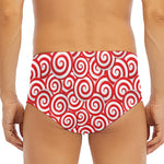 Red Lollipop Candy Pattern Print Men's Triangle Swim Briefs