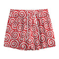 Red Lollipop Candy Pattern Print Mesh Shorts