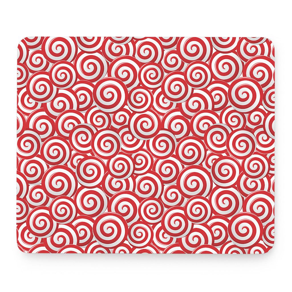 Red Lollipop Candy Pattern Print Mouse Pad