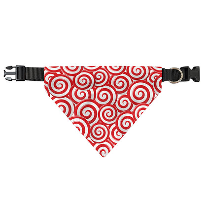 Red Lollipop Candy Pattern Print Over The Collar Dog Bandana