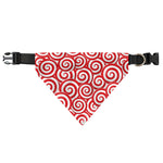 Red Lollipop Candy Pattern Print Over The Collar Dog Bandana