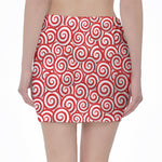 Red Lollipop Candy Pattern Print Pencil Mini Skirt