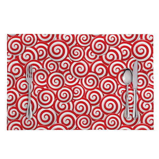 Red Lollipop Candy Pattern Print Placemat