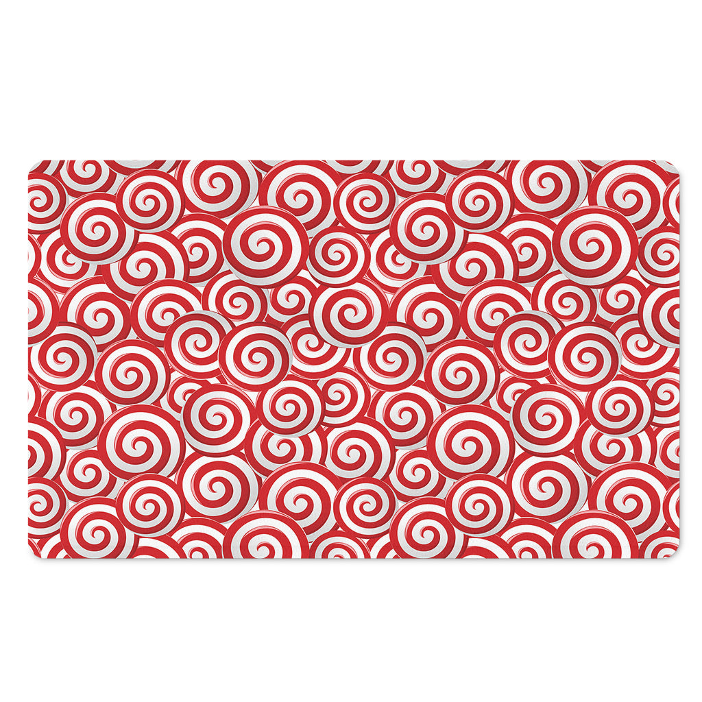 Red Lollipop Candy Pattern Print Polyester Doormat