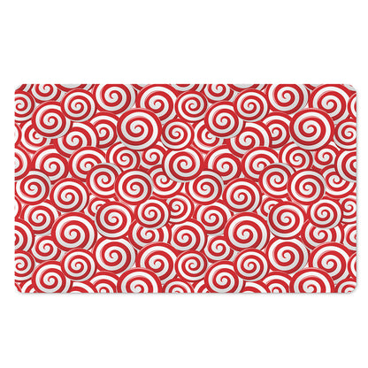 Red Lollipop Candy Pattern Print Polyester Doormat