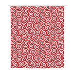 Red Lollipop Candy Pattern Print Polyester Shower Curtain