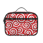 Red Lollipop Candy Pattern Print Portable Lunch Bag