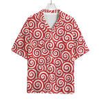 Red Lollipop Candy Pattern Print Rayon Hawaiian Shirt