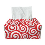 Red Lollipop Candy Pattern Print Rectangle Tissue Box Cover
