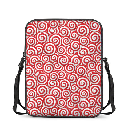 Red Lollipop Candy Pattern Print Rectangular Crossbody Bag