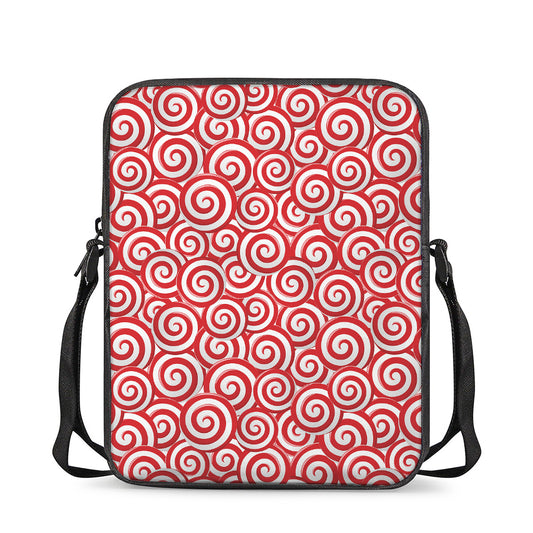 Red Lollipop Candy Pattern Print Rectangular Crossbody Bag
