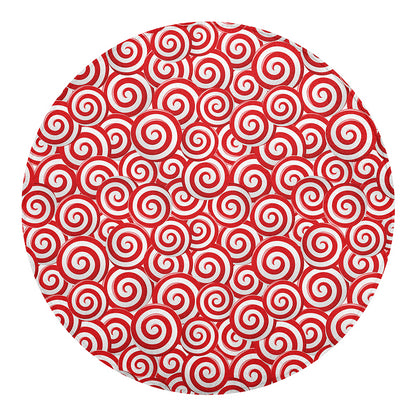 Red Lollipop Candy Pattern Print Round Blanket