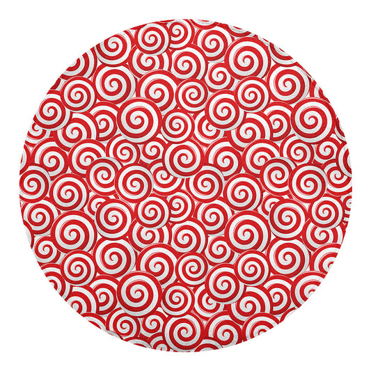 Red Lollipop Candy Pattern Print Round Blanket
