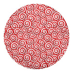 Red Lollipop Candy Pattern Print Round Blanket