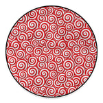 Red Lollipop Candy Pattern Print Round Floor Mat