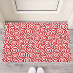 Red Lollipop Candy Pattern Print Rubber Doormat