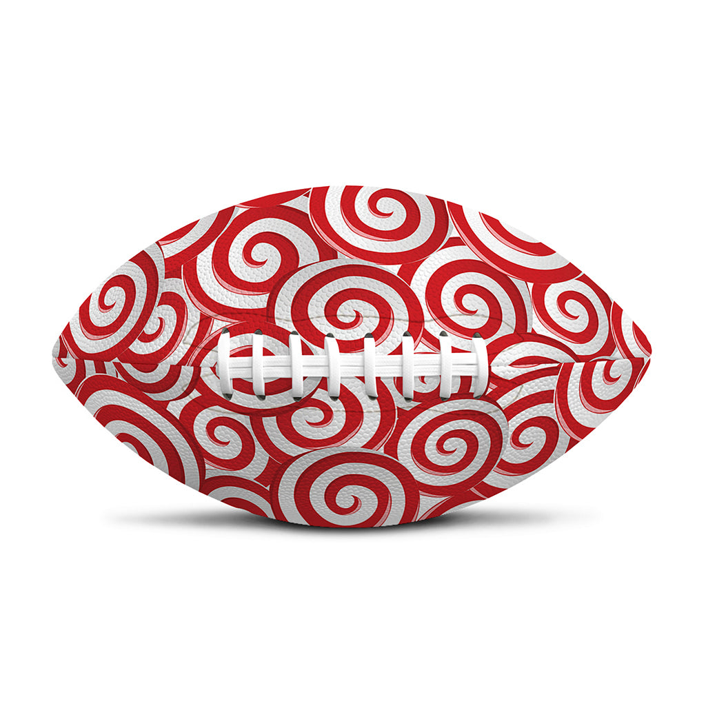Red Lollipop Candy Pattern Print Rugby Ball