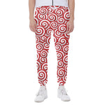 Red Lollipop Candy Pattern Print Scuba Joggers