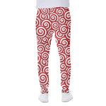 Red Lollipop Candy Pattern Print Scuba Joggers
