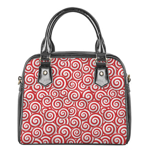 Red Lollipop Candy Pattern Print Shoulder Handbag