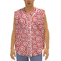 Red Lollipop Candy Pattern Print Sleeveless Baseball Jersey