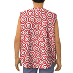 Red Lollipop Candy Pattern Print Sleeveless Baseball Jersey