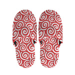 Red Lollipop Candy Pattern Print Slippers