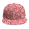 Red Lollipop Candy Pattern Print Snapback Cap