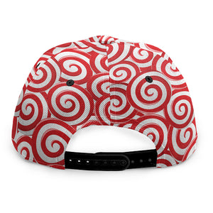 Red Lollipop Candy Pattern Print Snapback Cap